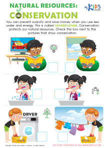 Natural Resources Worksheet: Free Printable PDF for Kids